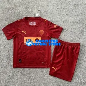 Camiseta Valencia 2ª Equipación 2025/2026 Rojo Niño Kit