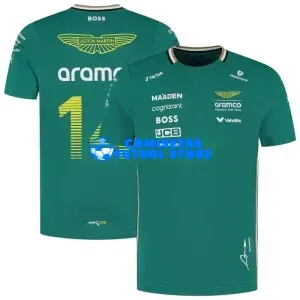 Camiseta Aston Martin Aramco Cognizant F1 2025 Fernando Alonso #14 Verde