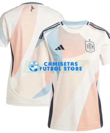Camiseta España 2ª Equipación la EURO Femenina 2025 Mujer Blanco/Beige