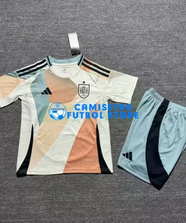 Camiseta España 2ª Equipación la EURO Femenina 2025 Niño Kit Blanco/Beige