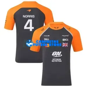 Camiseta McLaren F1 2025 Lando Norris #4 Negro/Naranja