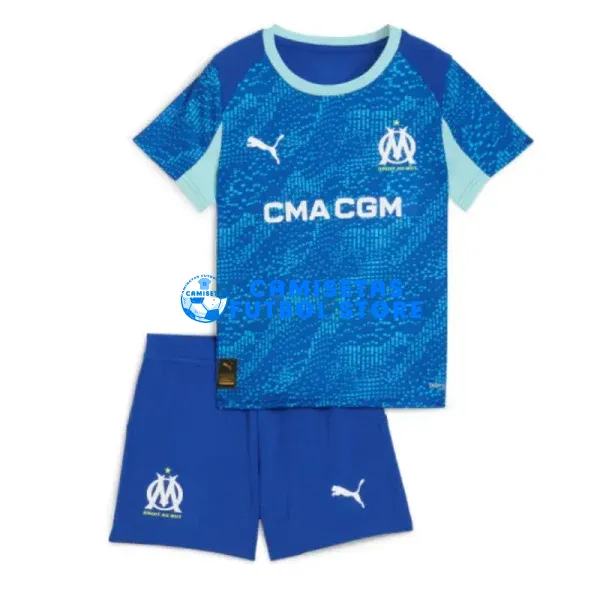 Camiseta Olympique Marsella 3ª Equipación 2025/2026 Azul Niño Kit