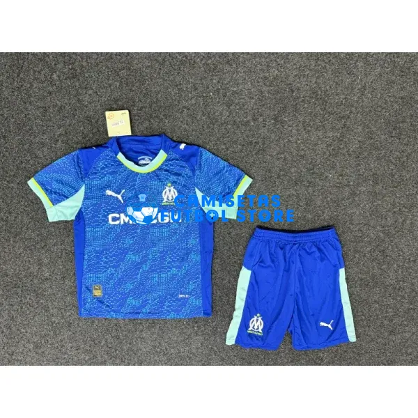 Camiseta Olympique Marsella 3ª Equipación 2025/2026 Azul Niño Kit - Imagen 2