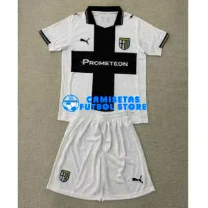 Camiseta Parma Calcio 1ª Equipación 2025/2026 Blanco/Negro Niño Kit